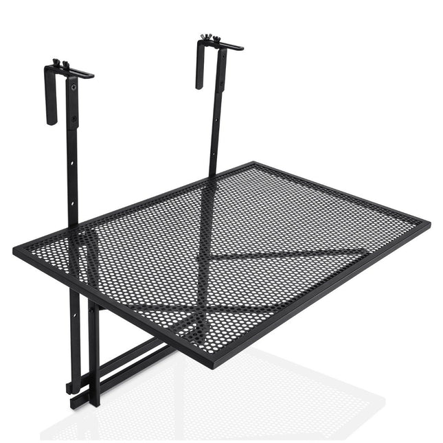Adjustable Hanging Iron Shelf – 5 Heights, 60.5 x 48 cm, Black