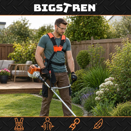Adjustable Heavy-Duty Brushcutter Harness with Hip Pad