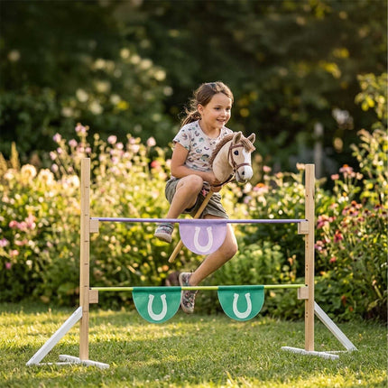 Adjustable Hobby Horse Hurdle with Wooden Poles