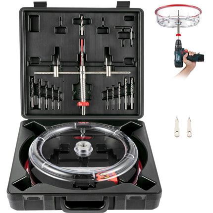 Adjustable Hole Saw Kit 40-300 mm, Dust Shield, 2 Pilot Bits