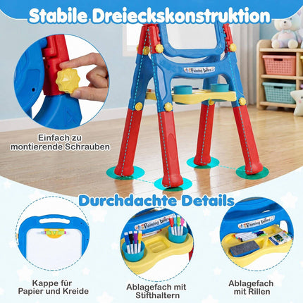 Adjustable Kids Art Easel with 4-in-1 Drawing Boards