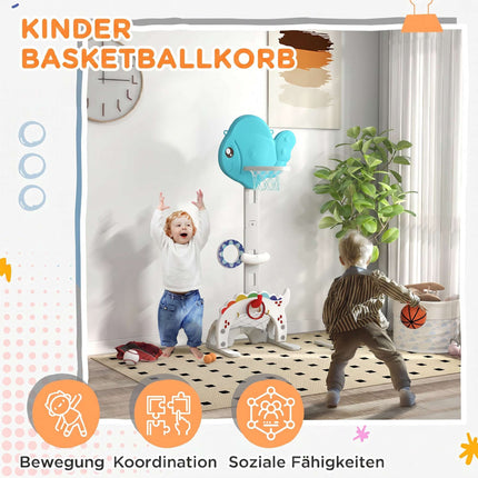 Adjustable Kids Basketball Hoop Set, 5-in-1 Indoor Outdoor Fun