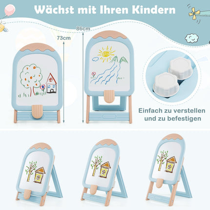 Adjustable Kids Easel with Chair, Whiteboard & Storage Box