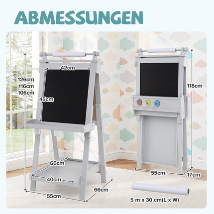 Adjustable Kids Easel with Whiteboard & Magnetic Board