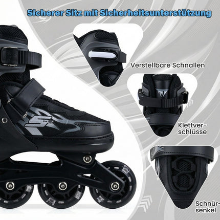 Adjustable Kids Inline Skates with Light-Up Wheels, Size 38-41
