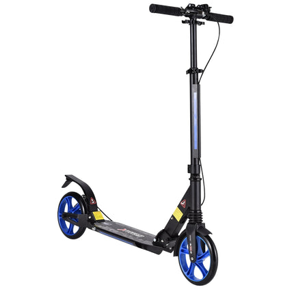 Adjustable Kids Scooter, Foldable, Black & Blue Wheels