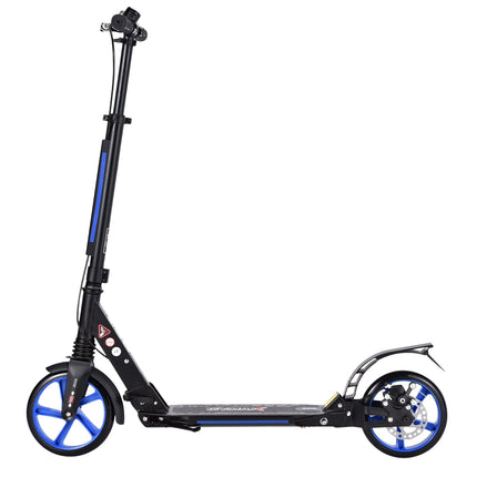 Adjustable Kids Scooter, Foldable, Black & Blue Wheels