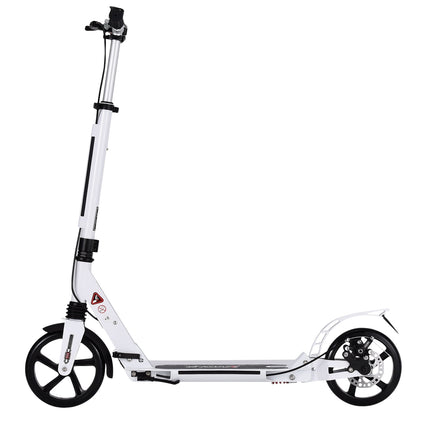 Adjustable Kids Scooter, Foldable with Bell & Strap, White
