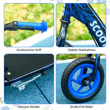 Adjustable Kids Scooter with Brake, Stand, Steel, Blue