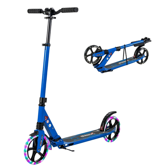 Adjustable Kids Scooter with LED Wheels, Foldable, Blue