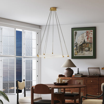 Adjustable LED Ceiling Light, 50W, 5 Tubes, Gold/White