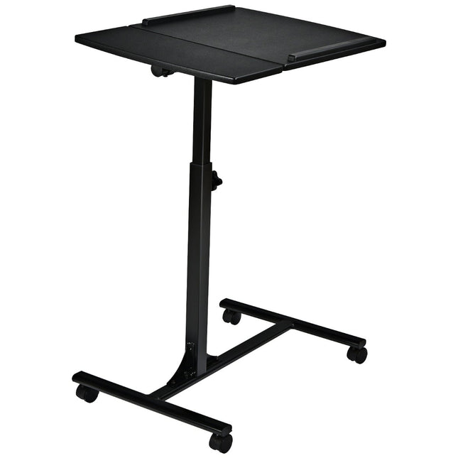 Adjustable Laptop Desk with Wheels, 64x45x71-93 cm, Black