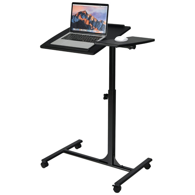 Adjustable Laptop Desk with Wheels, 64x45x71-93 cm, Black