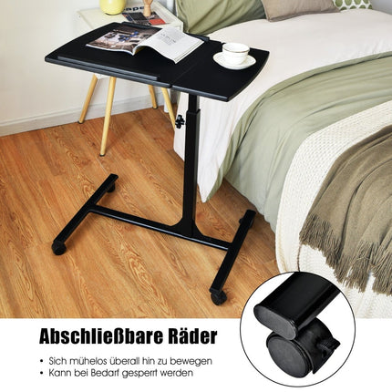 Adjustable Laptop Desk with Wheels, 64x45x71-93 cm, Black