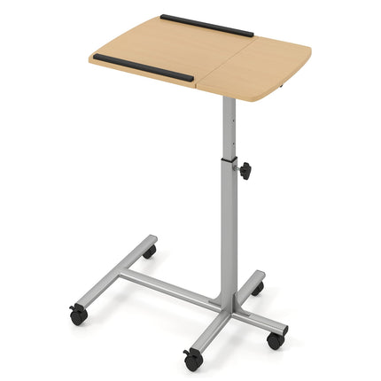 Adjustable Laptop Desk with Wheels, Tiltable, 60×40×71-91cm