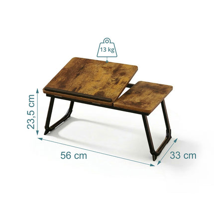 Adjustable Laptop Table – Foldable, Tilting Wood-Effect Top