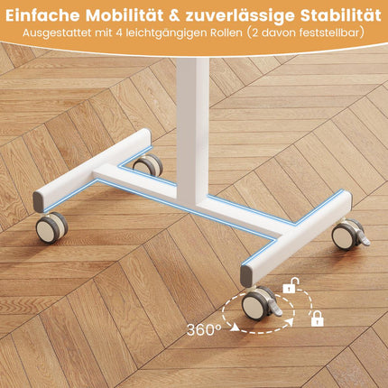 Adjustable Mobile Standing Desk with Gas Spring, 65x48 cm