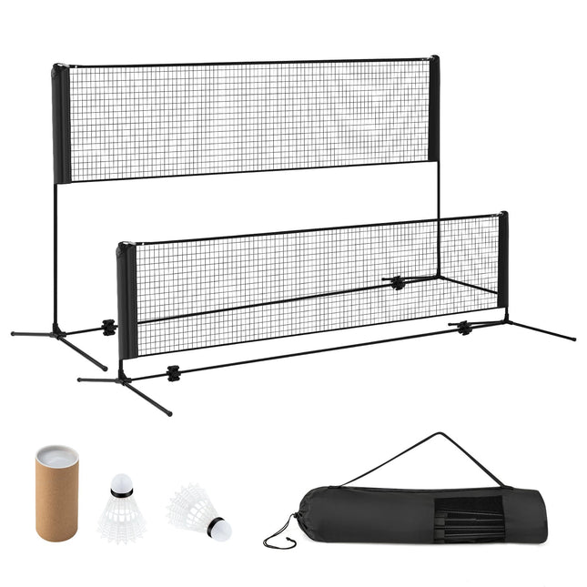 Adjustable Outdoor Badminton Net with Stand, Black
