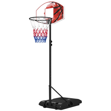 Adjustable Outdoor Basketball Hoop With Wheels - Steel, Multicolor