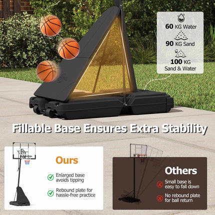 Adjustable Outdoor Basketball Hoop with Shatterproof Backboard