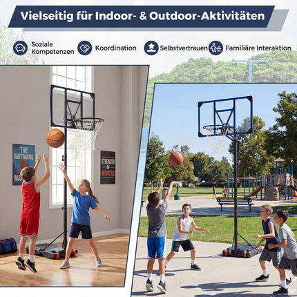 Adjustable Outdoor Basketball Hoop with Wheels, 82 cm Backboard