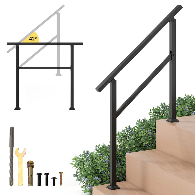 Adjustable Outdoor Stair Handrail, 104 cm, Metal