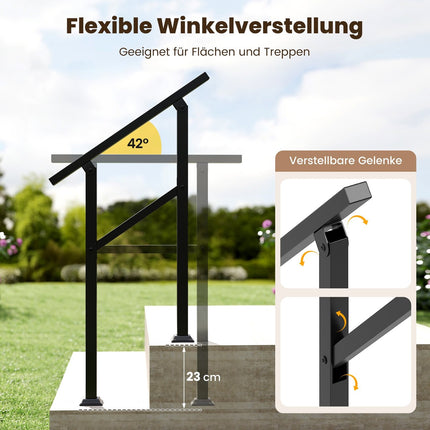 Adjustable Outdoor Stair Handrail, 70cm, Metal, 150kg Capacity