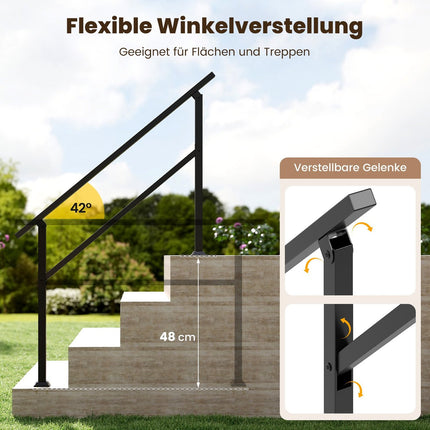 Adjustable Outdoor Stair Handrail, Metal, 150kg Capacity