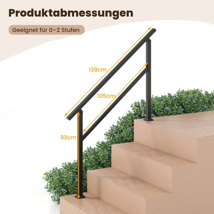 Adjustable Outdoor Stair Handrail, Metal, 150kg Capacity