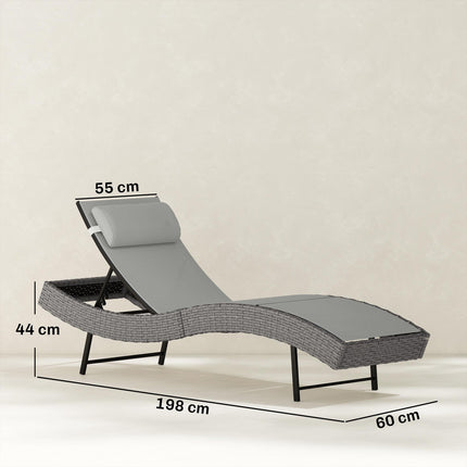 Adjustable Outdoor Sun Lounger with Breathable Mesh