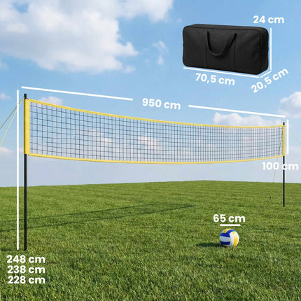 Adjustable Outdoor Volleyball Net Set with Carry Bag