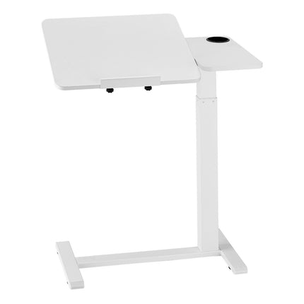 Adjustable Overbed Table – Tilting Top, Wheels, Cup Holder