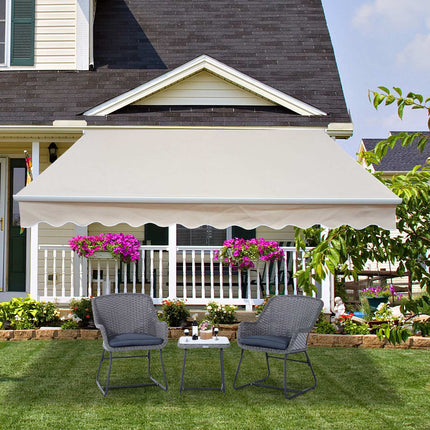Adjustable Patio Awning, 4.5 x 3m, Beige, with Crank