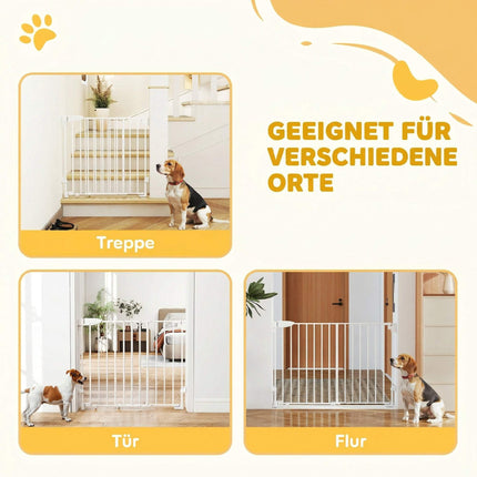 Adjustable Pet Gate, Auto-Close, 74.5-111.5 cm, White