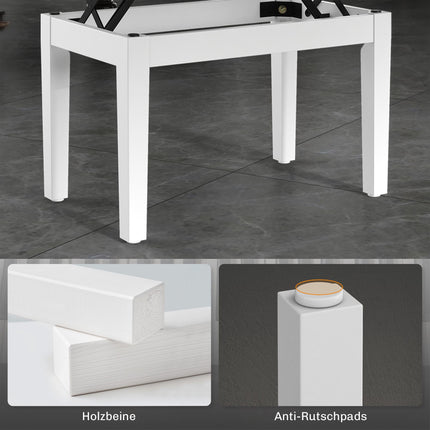 Adjustable Piano Bench with Storage, Faux Leather, White