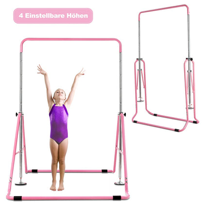 Adjustable Pink Gymnastics Bar for Kids, 90-130 cm