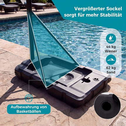 Adjustable Portable Basketball Hoop with Fillable Base