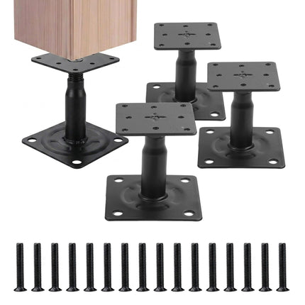 Adjustable Post Supports Set of 4 – Black, Steel