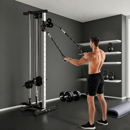 Adjustable Power Station with Dual Pulley, 25-165 cm, Black