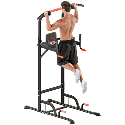 Adjustable Power Tower with Pull-Up Bar and Dip Station