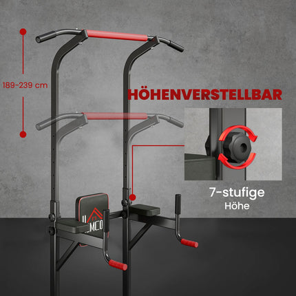 Adjustable Power Tower with Pull-Up Bar and Dip Station
