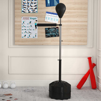 Adjustable Punching Ball with Reflex Bar, Black, 160-205 cm