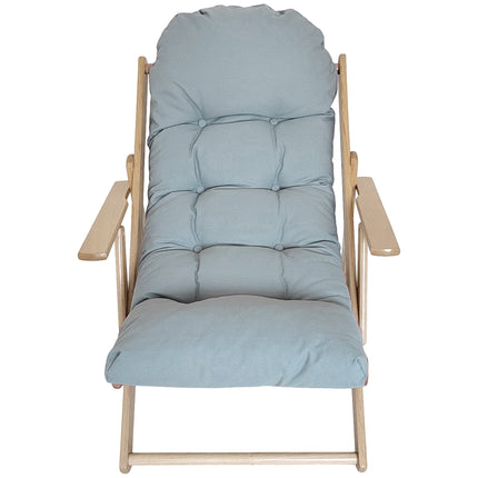 Adjustable Recliner Chair, Beechwood Frame, Light Grey