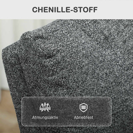 Adjustable Recliner Chair with Footrest, Gray Fabric