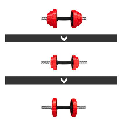 Adjustable Rubberized Dumbbells 20kg