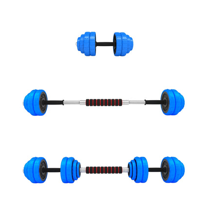 Adjustable Rubberized Dumbbells, 30kg, Bar Included