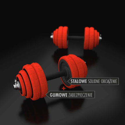 Adjustable Rubberized Dumbbells 30kg Set