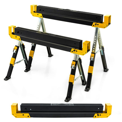 Adjustable Sawhorse Pair, 1180 kg Capacity, Foldable