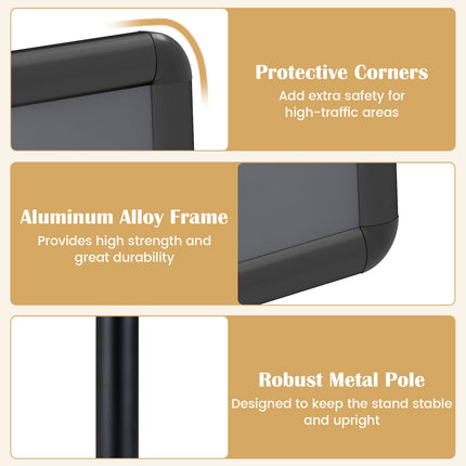 Adjustable Sign Holder Stand, 8.5x11 Inch, Black/Silver