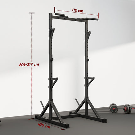Adjustable Squat Rack With Pull-Up Bar, 200 kg, Black
